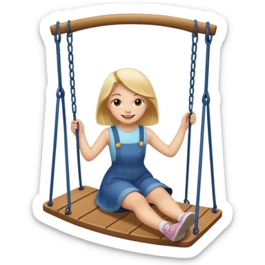 Swing, swing-board with  girl sticker
