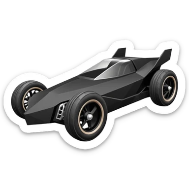  the animated series aerodynamic futuristic Batmobile loosely based on 1936 school bus (flat long straight faceted mechanical body) stealthy town hot rod desert dirt racing rwd buggy  sticker
