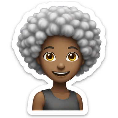 smiling girl with afro hair sticker
