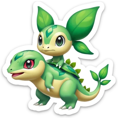 Meloetta-Bulbasaur-Snivy-Pokémon-Fakémon-fusion-hybrid-creature sticker