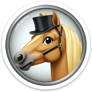 Palomino horse with a monocle  sticker