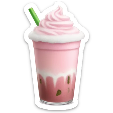 Iced pink matcha latte with cold foam sticker