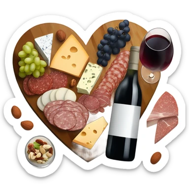 cute heart shaped charcuterie board with wine sticker