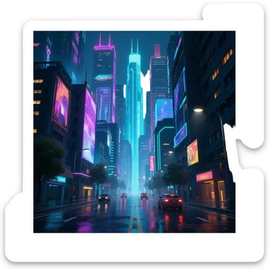 Futuristic technological cyberpunk sticker