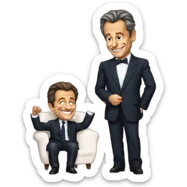 Nicolas Sarkozy qui fait coucou sticker