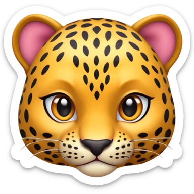 exotic leopard character, spotted fur, cute fierce face, 3D cartoon, mobile game icon style, clean background, no text, no watermark
 sticker