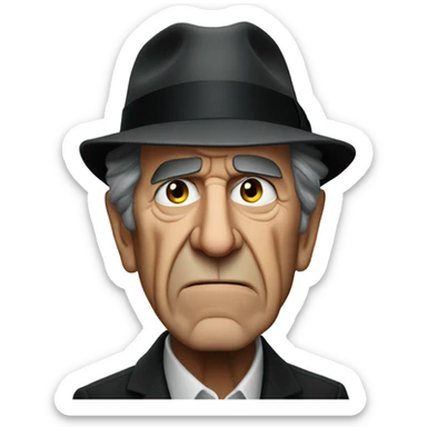 Leonard cohen very angry sticker