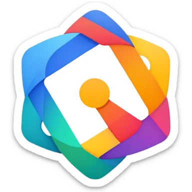 abstract colorful logo inspired by Google's Gemini AI, no text sticker