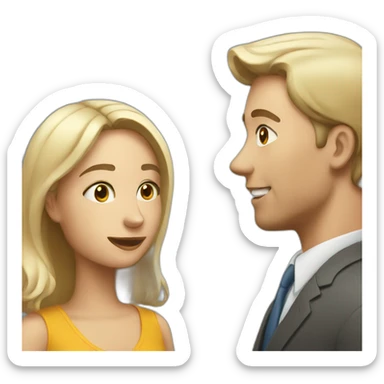 White Man chatting a woman sticker