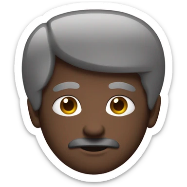 can i have an emoji of a dark skinned man with jaw length locks, a small goatee, a slight mustache, black almond shaped eyes and medium lips black on top and pink on the bottom sticker
