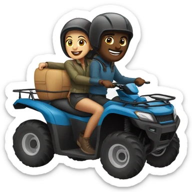 two people on a quad bike sticker