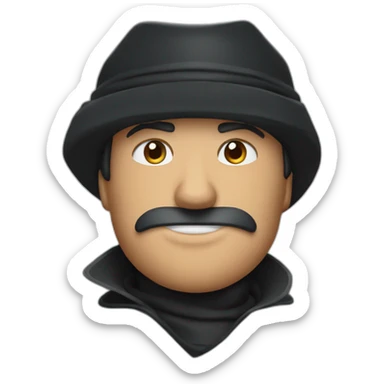 Zorro en la nieve con un gorro  sticker