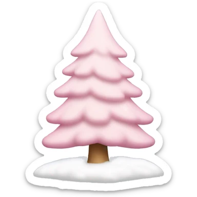 Light pink Christmas tree with snow sticker