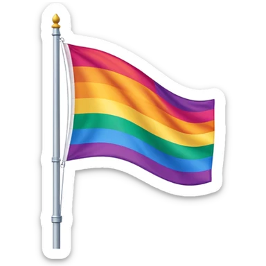 The gay flag on a flag pole sticker
