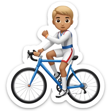 Taekwondo boy riding a road bike sticker