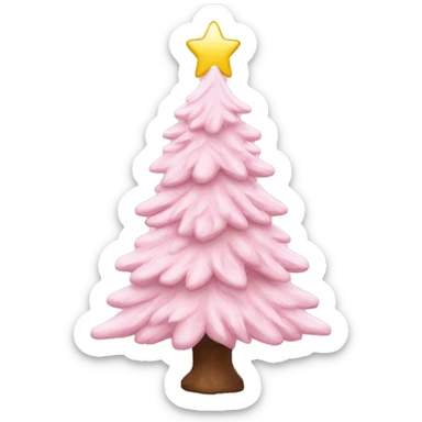 Baby pink aesthetic Christmas tree sticker