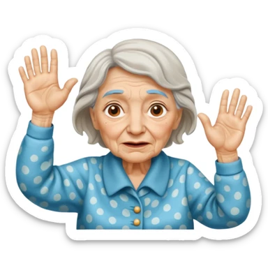 Old lady hands up raise the roof sticker