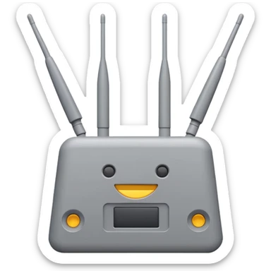 a real, highly realistic modem with antennas sticker