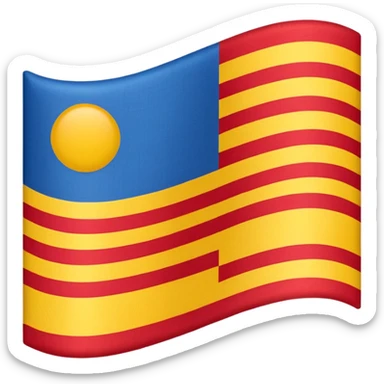 flag with three vertical bands of equal size, blue, red, and yellow sticker