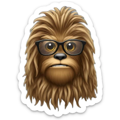 Wooki with glasses and PC sticker