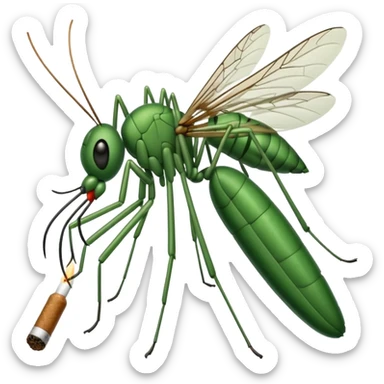 mosquito aedes fumando un cigarro sticker