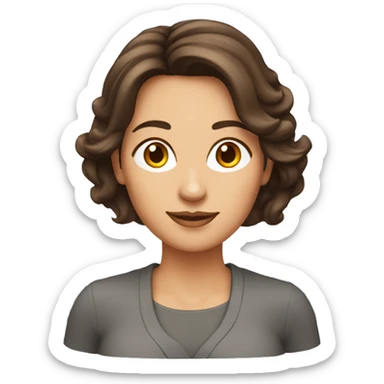 Femme 50 ans brune cheveux mi-long sticker