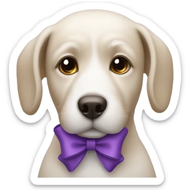 Dog with a purple bow  sticker