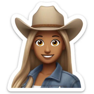 Ariana Grande's chill mode mixed with Texas cowboy charm sticker