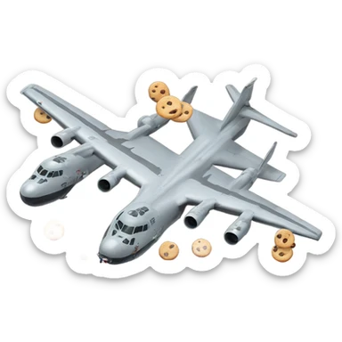 B 52 bomber dropping cookies  sticker