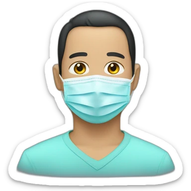 Johny Ive wears a black surgical mask sticker