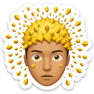 yellow exploiding head normal man mind blown sticker