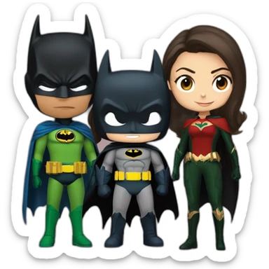 Batman with Damian Wayne and Talia al ghul  sticker