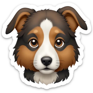 A black bedouin shepherd dog with brownie face and back which is blurry gray sticker