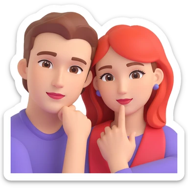 couple posing, close up pose, living room background sticker