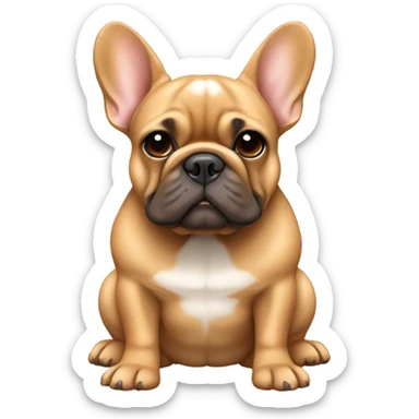 Brown & tan with fawn French bulldog friends sticker