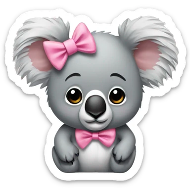 koala wearing bow  sticker