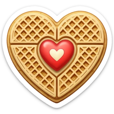 Beige heart waffle emoji sticker