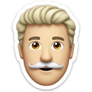 german man with a toothbrush style mustache sticker