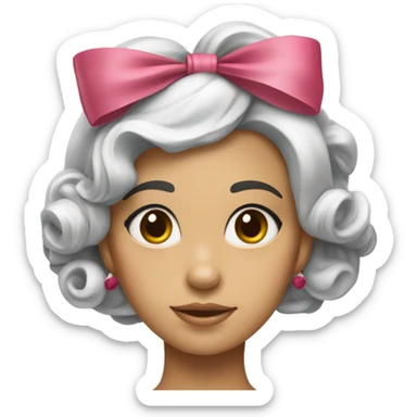 coquette bow on a girl hair sticker