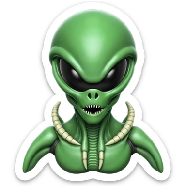 green xenomorph from movie alien sticker