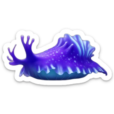 Sea slug blue and purple very detailed sticker