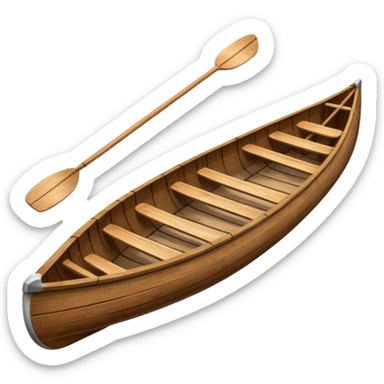 Wooden canoe with paddles sticker