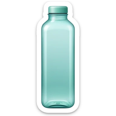 squared water bottle in sea green color, make sure the width and height if image must be equal in size, no need to add face, no emoji sticker