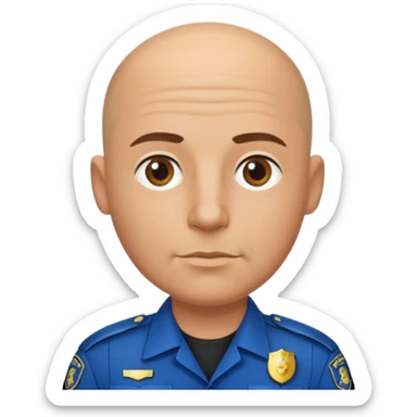 bald police sticker