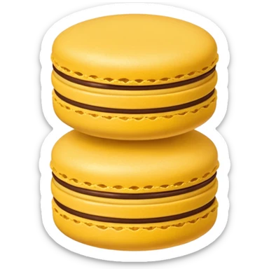 a single of yellow macaron with chocolate cream



















 sticker
