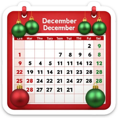 December 25 calendar sticker