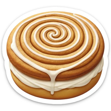 a snickerdoodle cookie that has a honeybun style swirl with cinnamon roll style icing sticker
