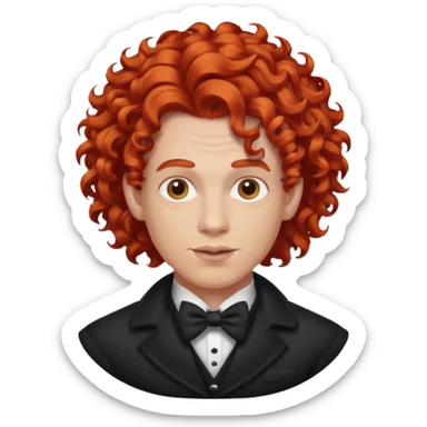 curly redhead drag king sticker