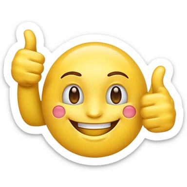 Double thumbs up smiling emoji sticker