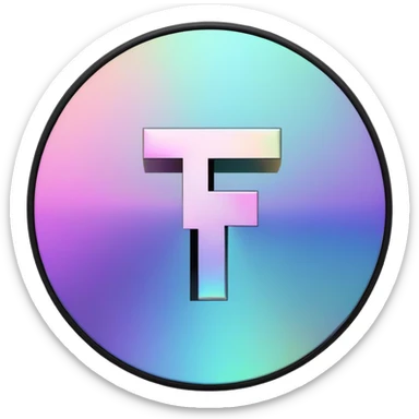 stylized letter T glitched in a circle with TV static behind it sticker